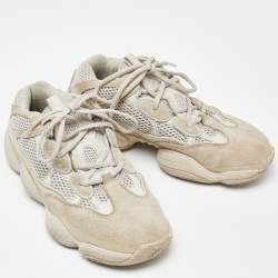 Pre Owned Yeezy x Adidas Grey/White Suede and Mesh Yeezy 500 blush Sneakers Size 39 1/3