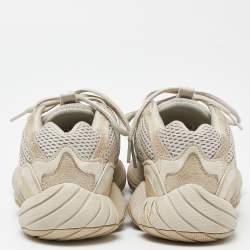 Pre Owned Yeezy x Adidas Grey/White Suede and Mesh Yeezy 500 blush Sneakers Size 39 1/3