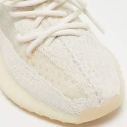Pre Owned Yeezy x Adidas White Fabric Boost 350 V2 Sneakers Size 36 2/3