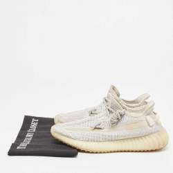 Pre Owned Yeezy x Adidas Grey Leather, Fabric Boost 350 V2  Sneakers Size 38