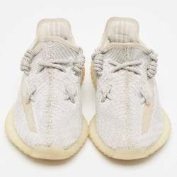 Pre Owned Yeezy x Adidas Grey Leather, Fabric Boost 350 V2  Sneakers Size 38