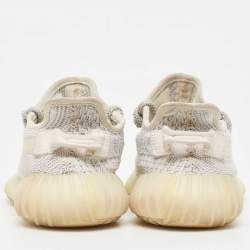 Pre Owned Yeezy x Adidas Grey Leather, Fabric Boost 350 V2  Sneakers Size 38