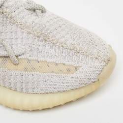 Pre Owned Yeezy x Adidas Grey Leather, Fabric Boost 350 V2  Sneakers Size 38