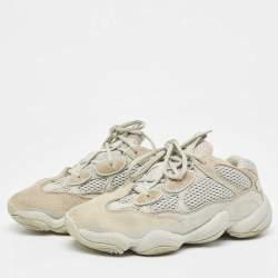 Pre Owned Yeezy x Adidas Grey Suede and Fabric Yeezy 500 salt Sneakers Size 38