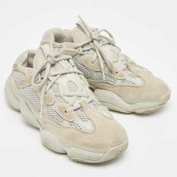 Pre Owned Yeezy x Adidas Grey Suede and Fabric Yeezy 500 salt Sneakers Size 38