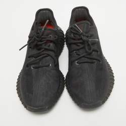 Pre Owned Yeezy x Adidas Black Mesh Boost 350 V2 cinder Sneakers Size 38 1/3