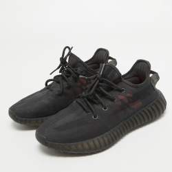Pre Owned Yeezy x Adidas Black Mesh Boost 350 V2 cinder Sneakers Size 38 1/3