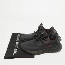 Pre Owned Yeezy x Adidas Black Mesh Boost 350 V2 cinder Sneakers Size 38 1/3
