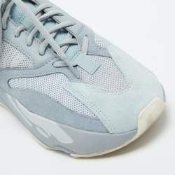 Pre Owned Yeezy x Adidas Grey/Blue Suede and Mesh Boost 700 Inertia Sneakers Size 40 2/3