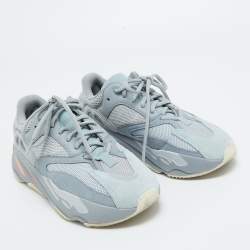 Pre Owned Yeezy x Adidas Grey/Blue Suede and Mesh Boost 700 Inertia Sneakers Size 40 2/3