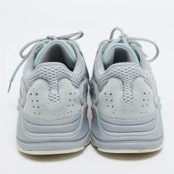 Pre Owned Yeezy x Adidas Grey/Blue Suede and Mesh Boost 700 Inertia Sneakers Size 40 2/3