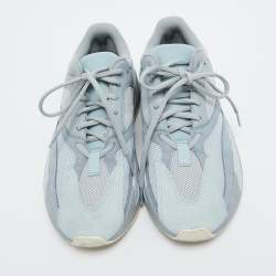 Pre Owned Yeezy x Adidas Grey/Blue Suede and Mesh Boost 700 Inertia Sneakers Size 40 2/3