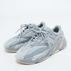 Pre Owned Yeezy x Adidas Grey/Blue Suede and Mesh Boost 700 Inertia Sneakers Size 40 2/3