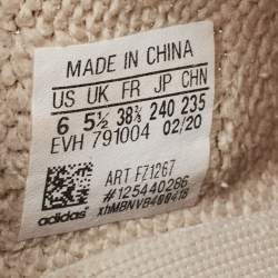 Pre Owned Yeezy x Adidas Brown/Beige Knit Fabric Boost 350 V2 Zyon Sneakers Size 38 1/3