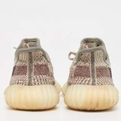 Pre Owned Yeezy x Adidas Brown/Beige Knit Fabric Boost 350 V2 Zyon Sneakers Size 38 1/3