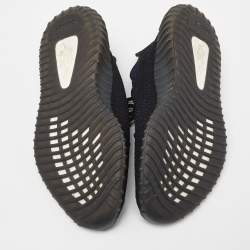 Pre Owned Yeezy x Adidas Black/Blue Knit Fabric Boost 350 V2 Dazzling Blue Sneakers Size 40 1/3