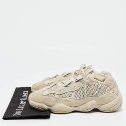 Pre Owned Yeezy x Adidas Grey Suede And Leather Yeezy 500 Sneakers Size 42