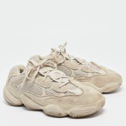 Pre Owned Yeezy x Adidas Grey Suede And Leather Yeezy 500 Sneakers Size 42