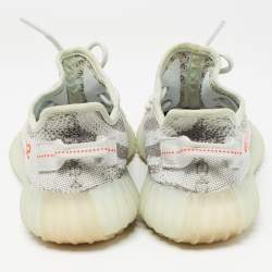 Pre Owned Yeezy x Adidas Grey/Blue Knit Fabric Boost 350 V2 Blue Tint Sneakers Size 37 1/3