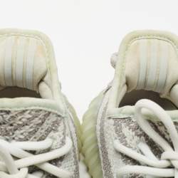 Pre Owned Yeezy x Adidas Grey/Blue Knit Fabric Boost 350 V2 Blue Tint Sneakers Size 37 1/3