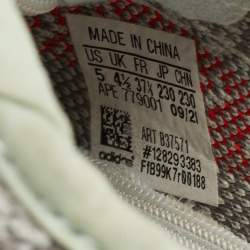 Pre Owned Yeezy x Adidas Grey/Blue Knit Fabric Boost 350 V2 Blue Tint Sneakers Size 37 1/3