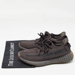 Pre Owned Yeezy x Adidas Black Knit Fabric Boost 350 V2 Cinder Sneakers Size 37 1/3