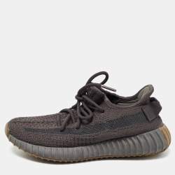 Pre Owned Yeezy x Adidas Black Knit Fabric Boost 350 V2 Cinder Sneakers Size 37 1/3