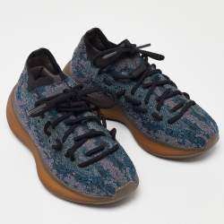 Pre Owned Yeezy x Adidas Blue Knit Fabric Boost 380 Covellite Sneakers Size 39.5