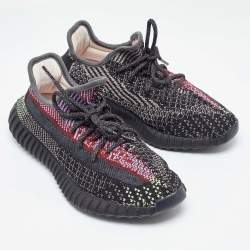 Pre Owned Yeezy x Adidas Multicolor Knit Fabric Boost 350 V2 Yecheil (Non-Reflective) Sneakers Size 38.5