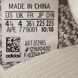 Pre Owned Yeezy x Adidas Grey/White Knit Fabric Boost 350 V2 Static Sneakers Size 36 2/3