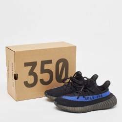 Yeezy x Adidas Black/Blue Knit Fabric Boost 350 V2 Dazzling Blue Sneakers Size 38 2/3