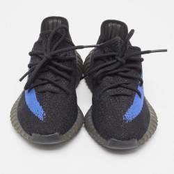 Yeezy x Adidas Black/Blue Knit Fabric Boost 350 V2 Dazzling Blue Sneakers Size 38 2/3