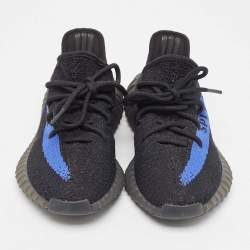 Yeezy x Adidas Black/Blue Knit Fabric Boost 350 V2 Dazzling Blue Sneakers Size 38 2/3