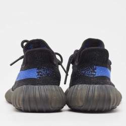 Yeezy x Adidas Black/Blue Knit Fabric Boost 350 V2 Dazzling Blue Sneakers Size 38 2/3