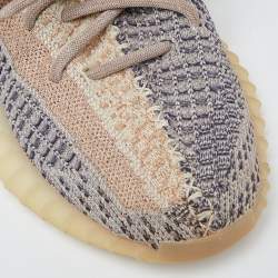 Pre Owned Yeezy x Adidas Multicolor Knit Fabric Boost 350 V2 Ash Pearl Sneakers Size 37 1/3