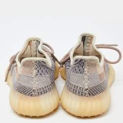 Pre Owned Yeezy x Adidas Multicolor Knit Fabric Boost 350 V2 Ash Pearl Sneakers Size 37 1/3