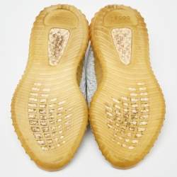 Pre Owned Yeezy x Adidas Blue/White Knit Fabric Boost 350 V2 Cloud White Reflective Sneakers Size 39 1/3