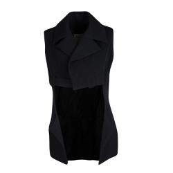 Yohji Yamamoto Black Draped Wool Vest M