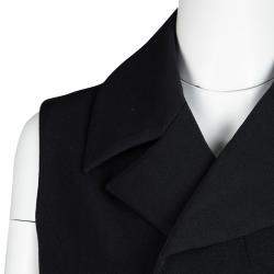 Yohji Yamamoto Black Draped Wool Vest M