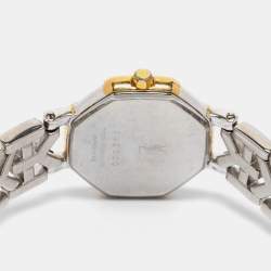 Pre Owned Yves Saint Laurent White Two Tone Stainless Steel Women's Wristwatch 23 mm