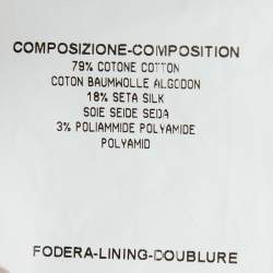 Pre Owned Saint Laurent Black Rose Motif Cotton Jacquard Coat S