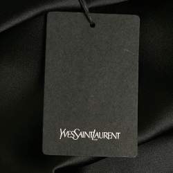 Pre Owned Yves Saint Laurent Black Silk Satin Midi Dress L