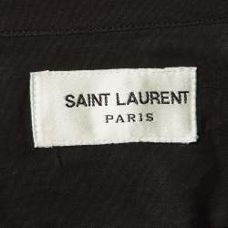 Pre Owned  Saint Laurent Paris Black Cotton Button Front Shirt L