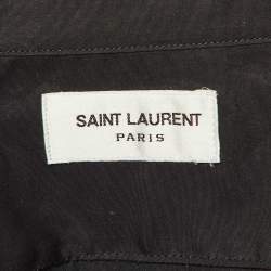 Saint Laurent Paris Black Cotton Button Front Shirt M