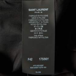 Saint Laurent Paris Black Cotton Button Front Shirt M