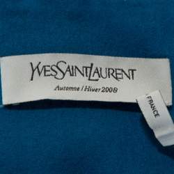 Pre Owned Yves Saint Laurent Teal Wool Strapless Dress S