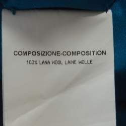 Pre Owned Yves Saint Laurent Teal Wool Strapless Dress S