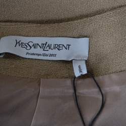 Pre Owned Yves Saint Laurent Beige Linen Pencil Skirt M
