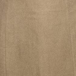 Pre Owned Yves Saint Laurent Beige Linen Pencil Skirt M