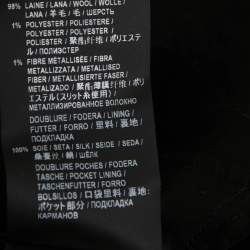 Pre Owned Yves Saint Laurent Black Wool Pinstriped High Waisted Pants M